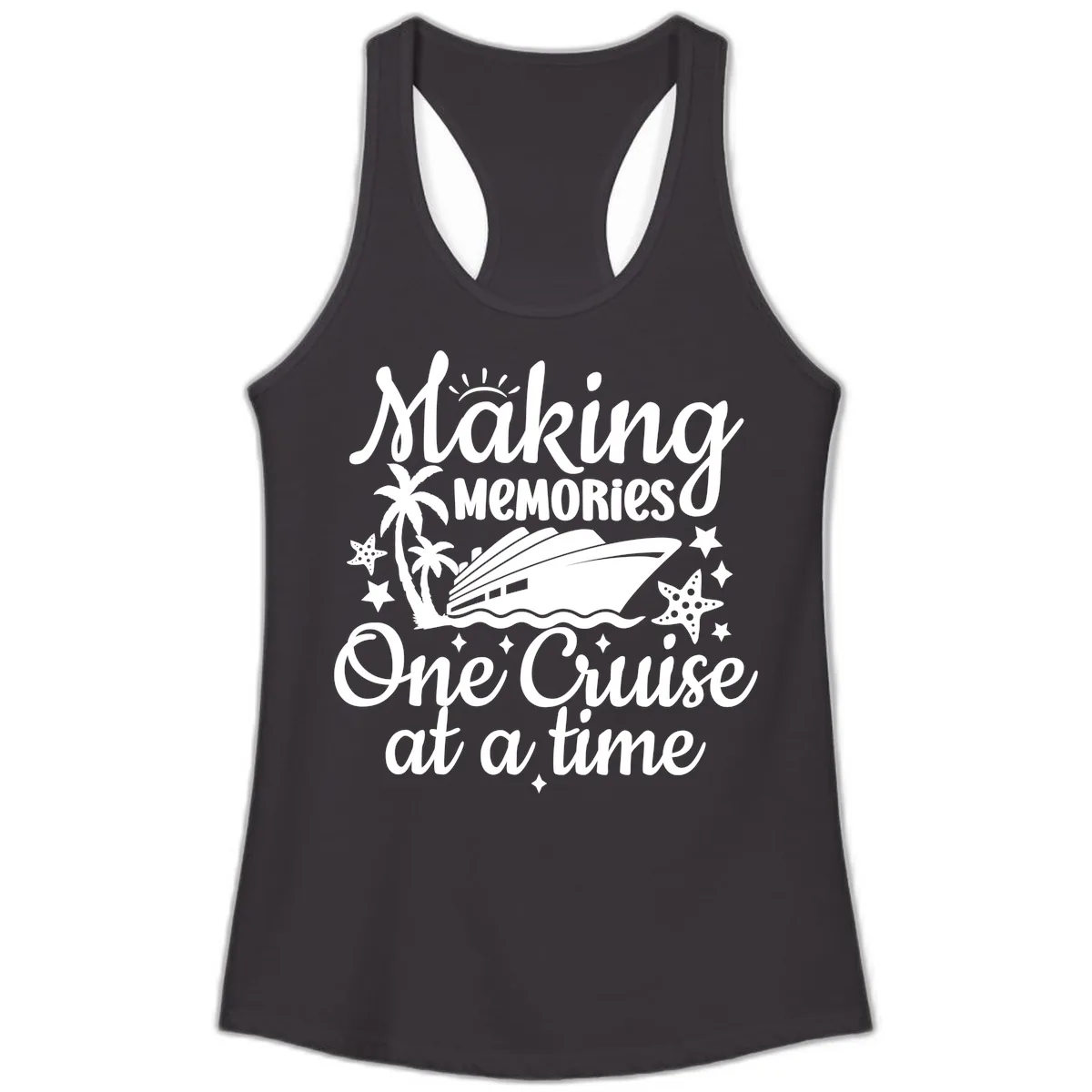 Making Memories One Cruise at a Time Ladies Tank in Black