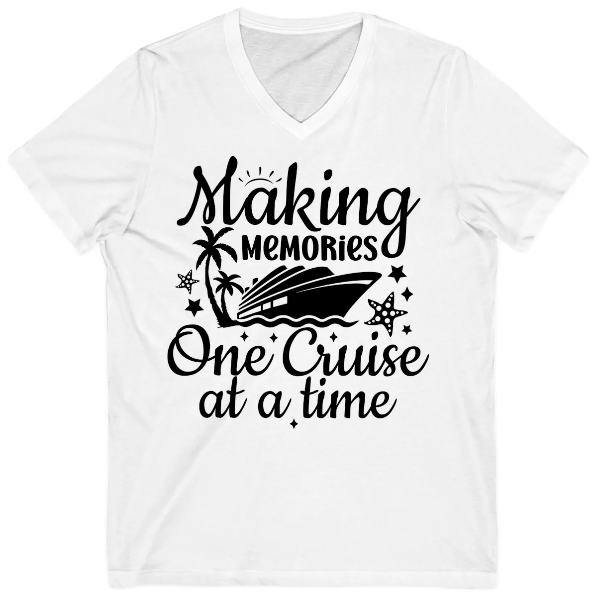Making Memories One Cruise at a Time V-Neck in White