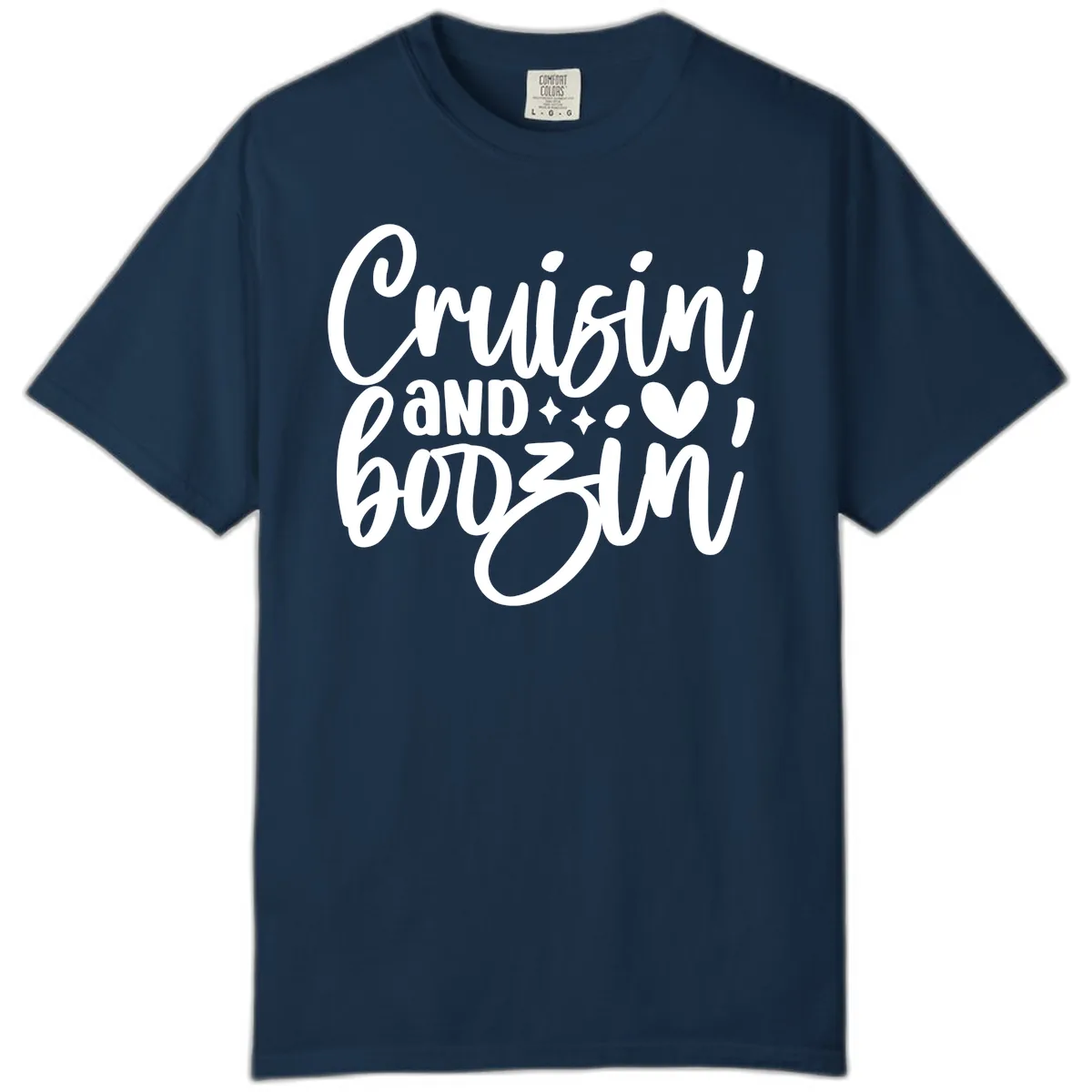 Cruisin and Boozin Cruise Design Comfort Color in True Navy