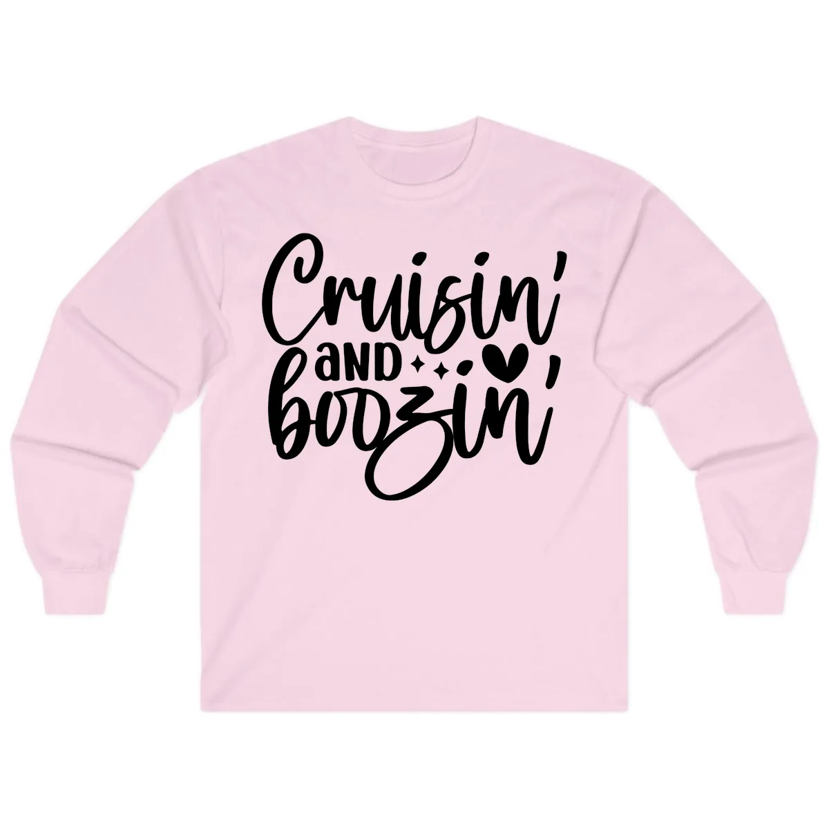 Cruisin and Boozin Cruise Design Long Sleeve in Light Pink