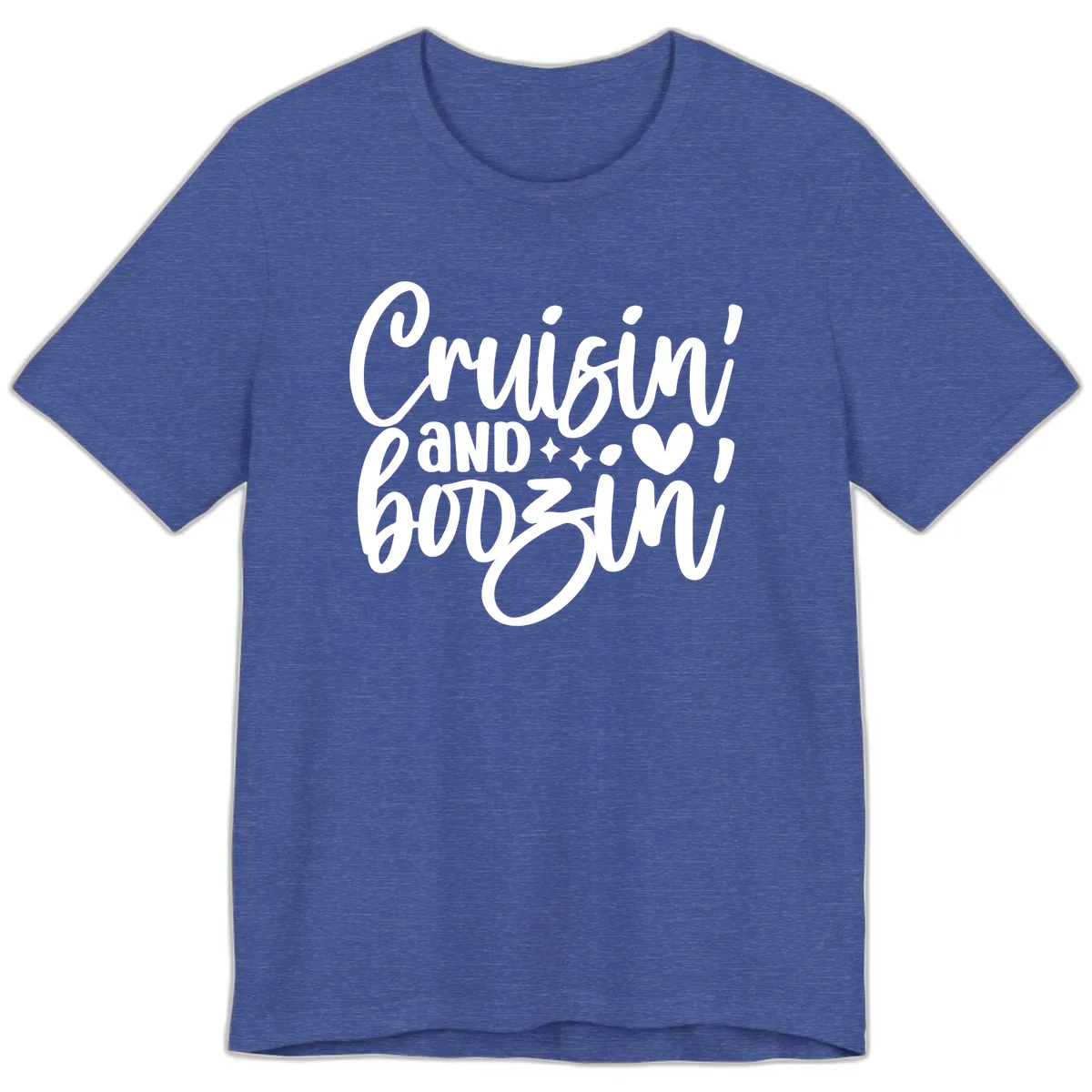 Cruisin and Boozin Cruise Design Premium T-Shirt in Heather True Royal