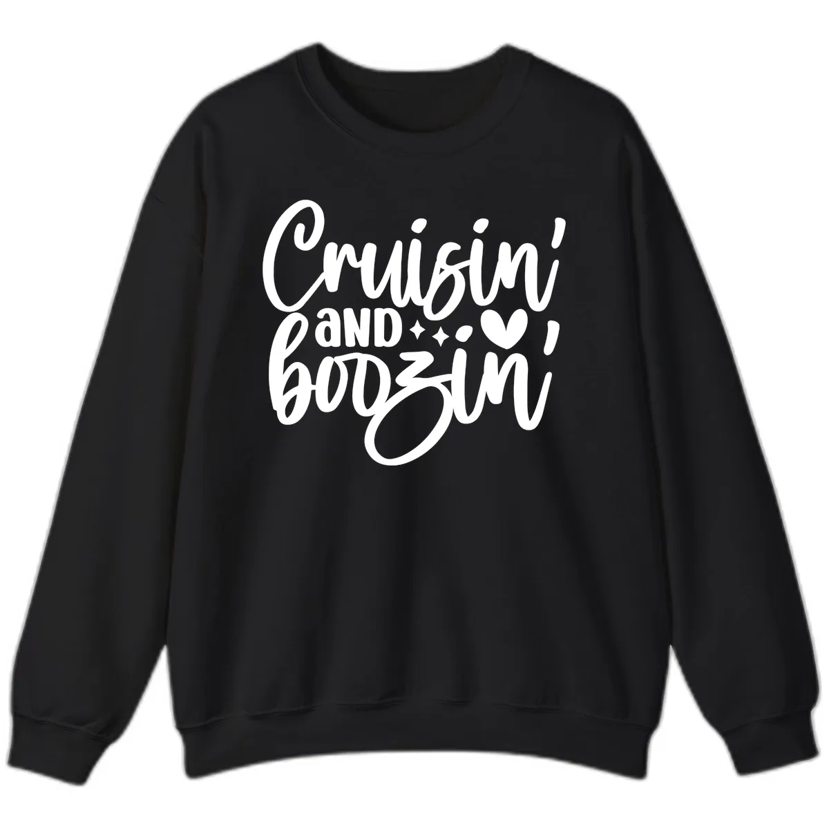 Cruisin and Boozin Cruise Design Sweatshirt in Black