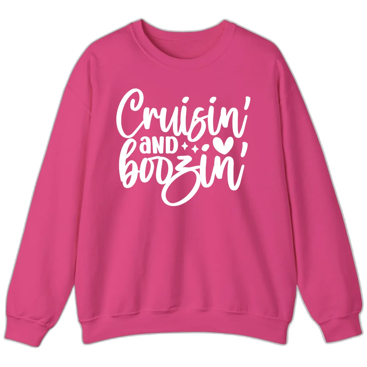 Cruisin and Boozin Cruise Design Sweatshirt in Heliconia
