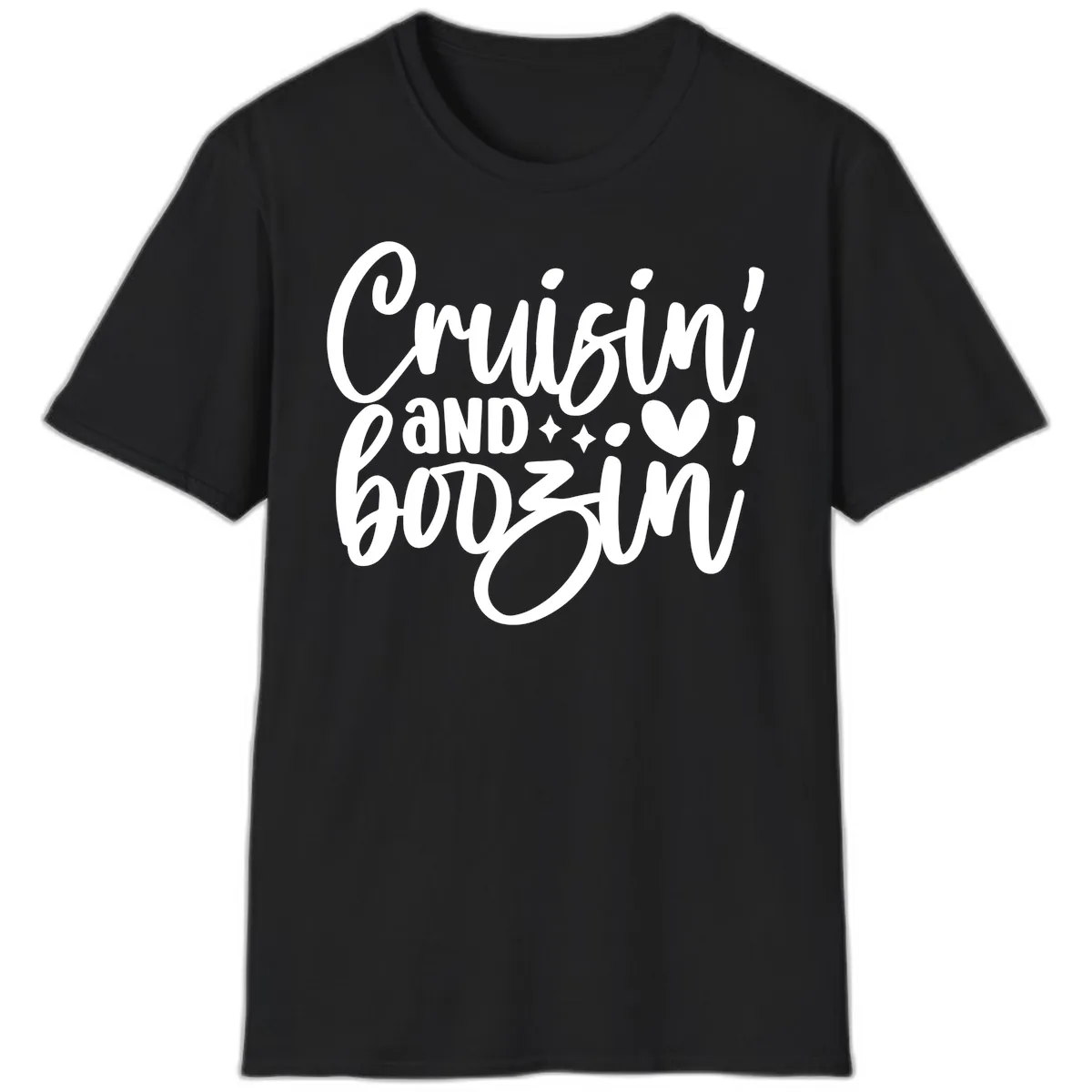 Cruisin and Boozin Cruise Design T-Shirt in Black