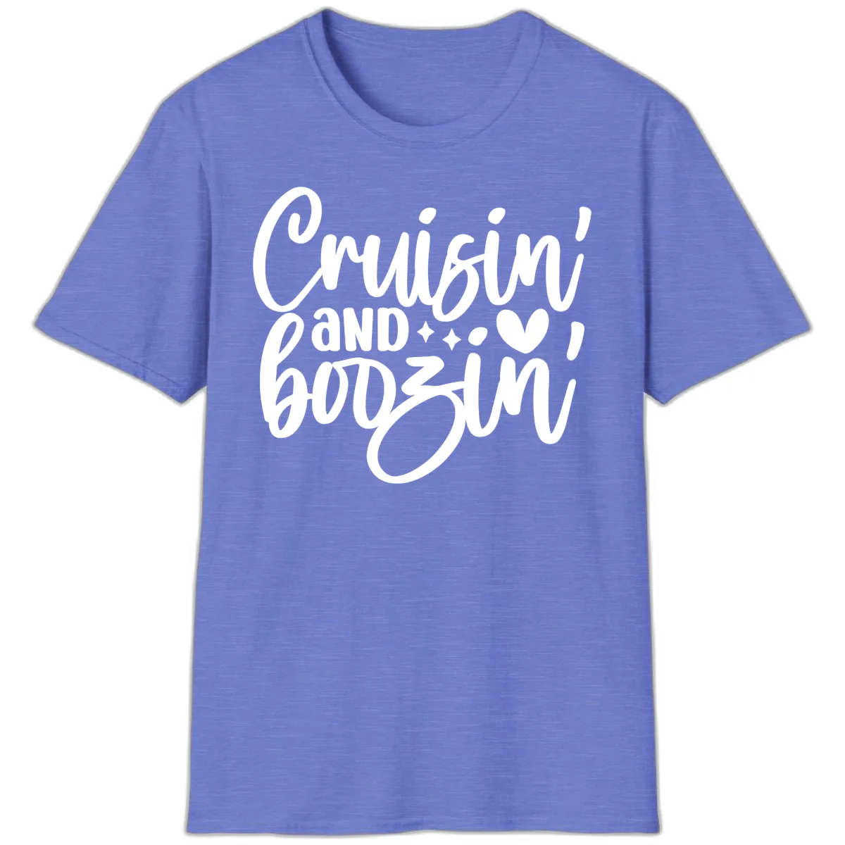 Cruisin and Boozin Cruise Design T-Shirt in Heather Royal