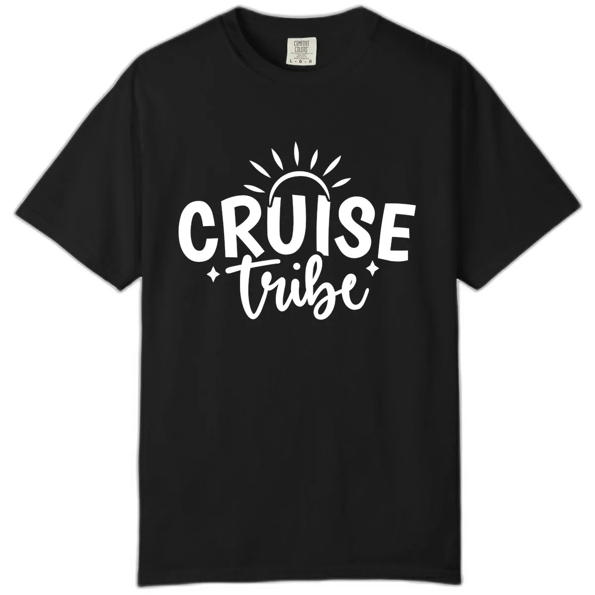 Cruise Tribe Slogan Design Comfort Color in Black