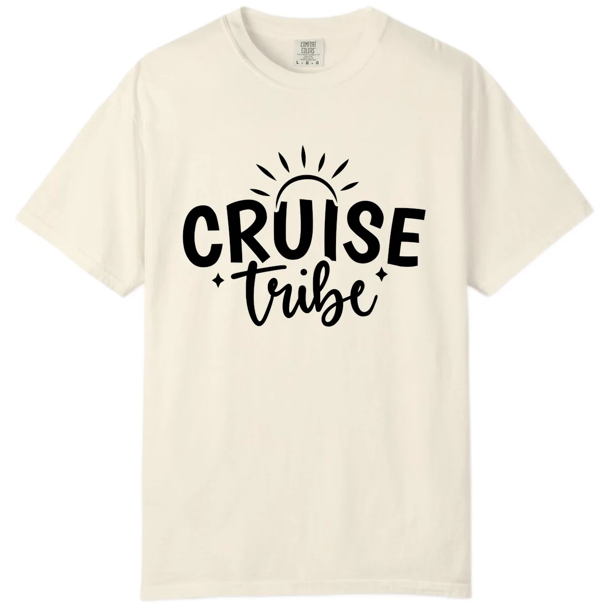 Cruise Tribe Slogan Design Comfort Color in Ivory