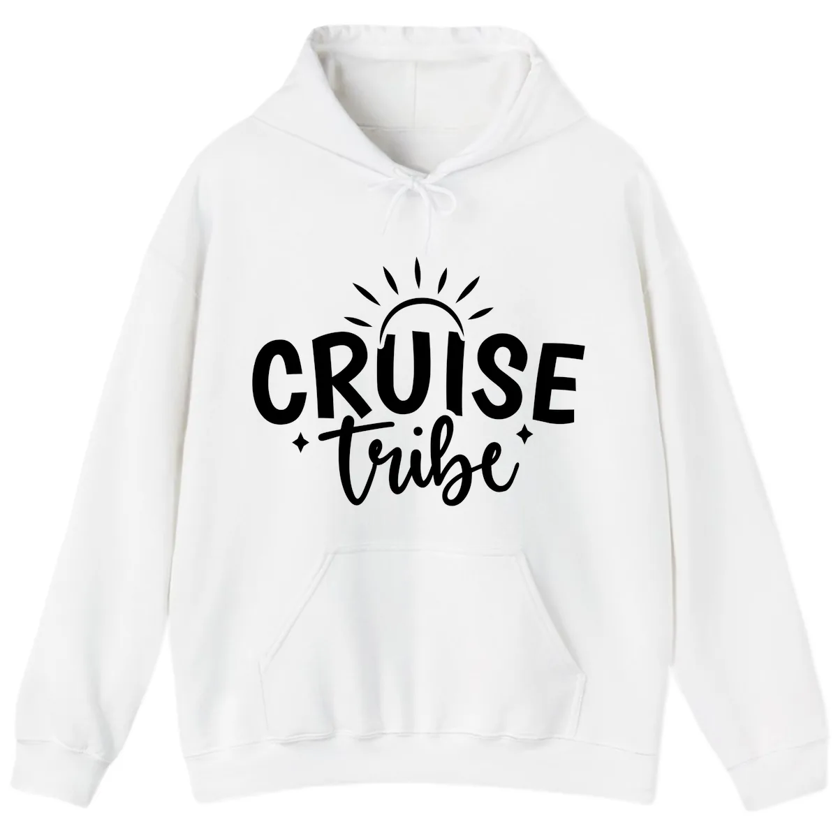 Cruise Tribe Slogan Design Hoodie in White
