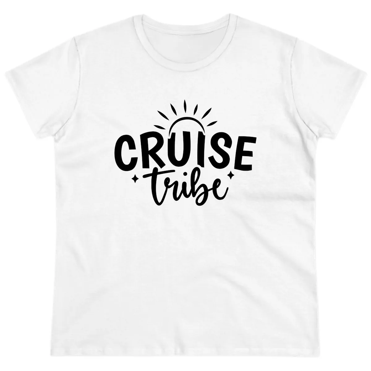 Cruise Tribe Slogan Design Ladies Tee in White