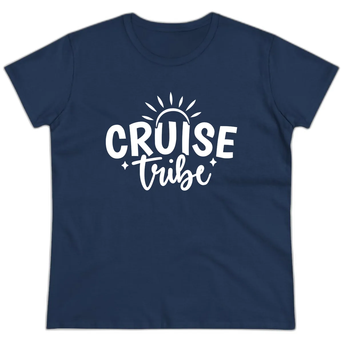 Cruise Tribe Slogan Design Ladies Tee in Navy