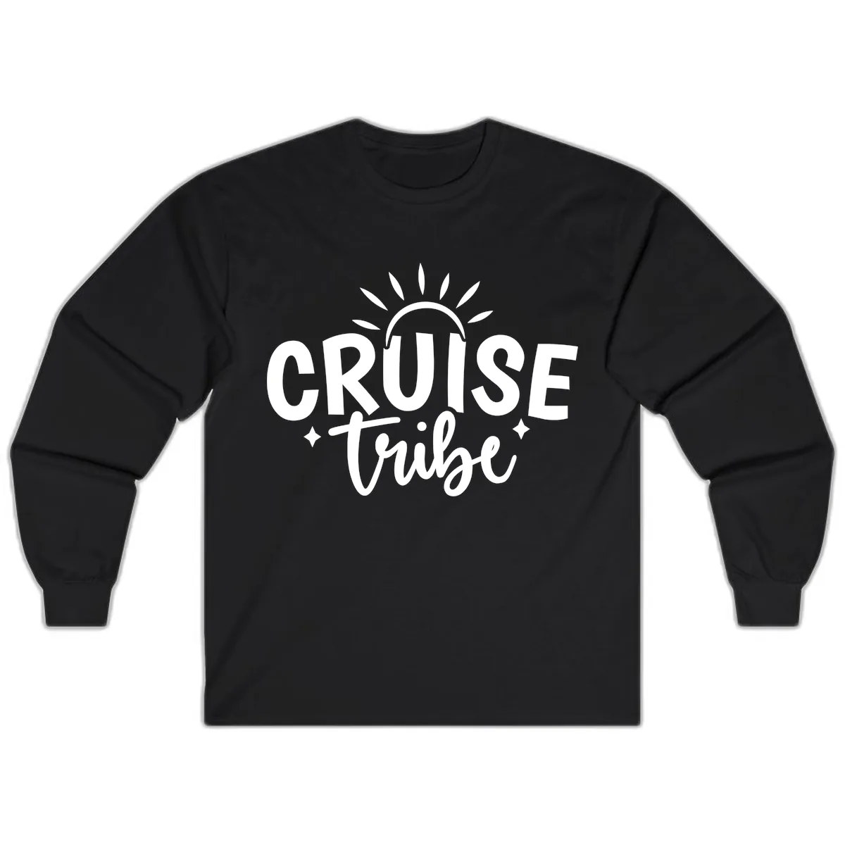 Cruise Tribe Slogan Design Long Sleeve in Black