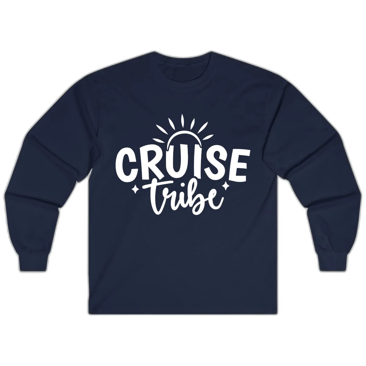 Cruise Tribe Slogan Design Long Sleeve in Navy