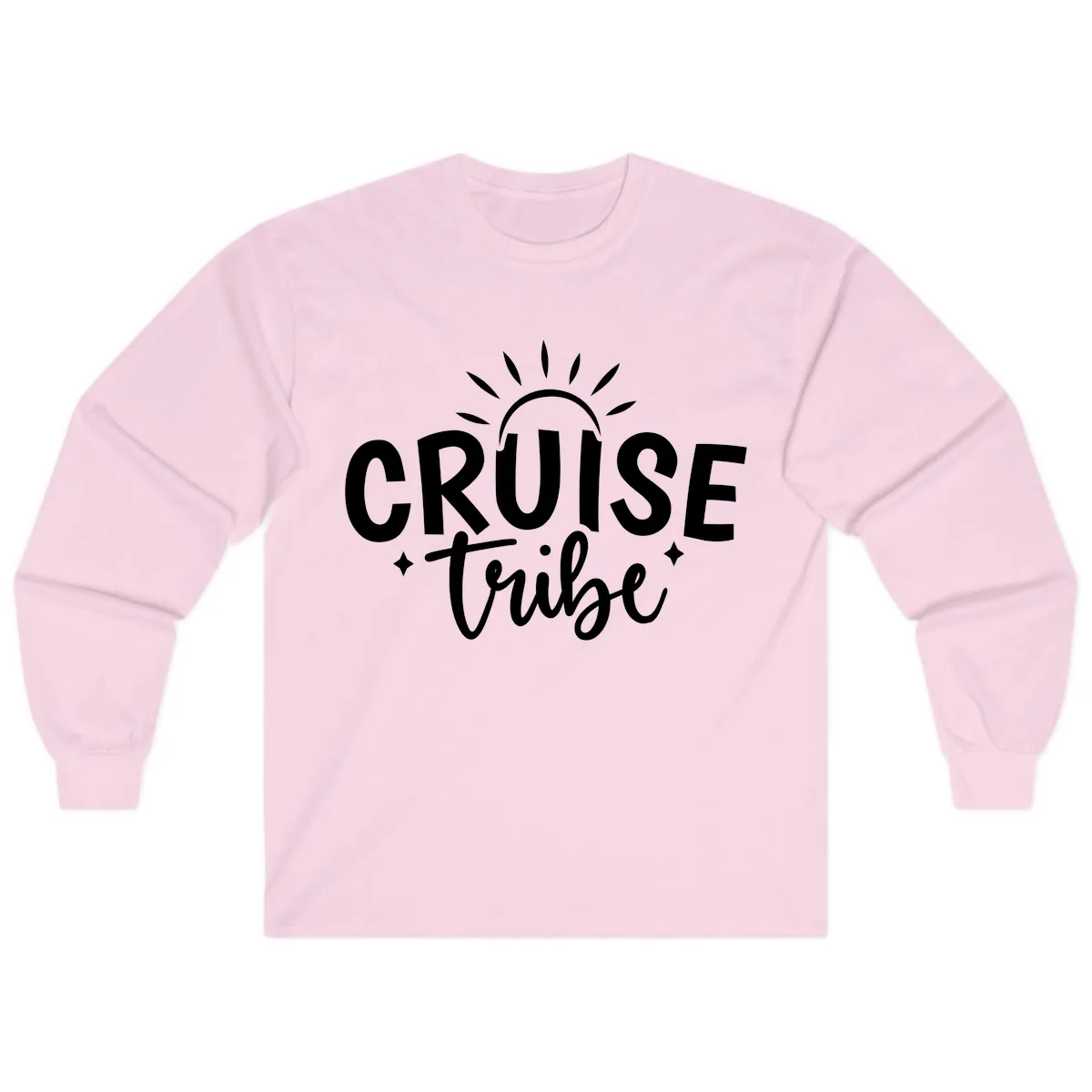 Cruise Tribe Slogan Design Long Sleeve in Light Pink