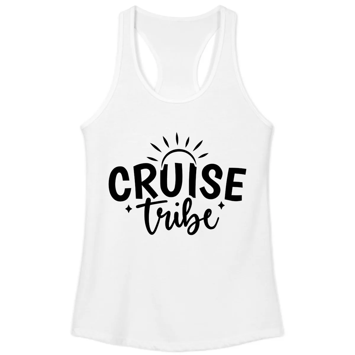 Cruise Tribe Slogan Design Ladies Tank in White