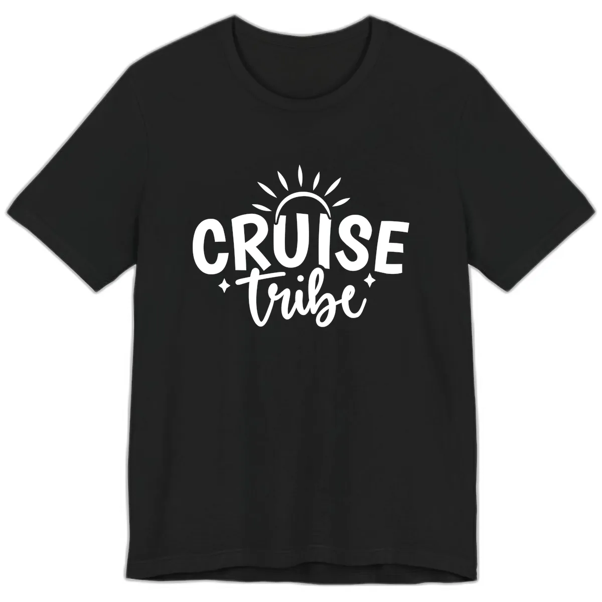 Cruise Tribe Slogan Design Premium T-Shirt in Black