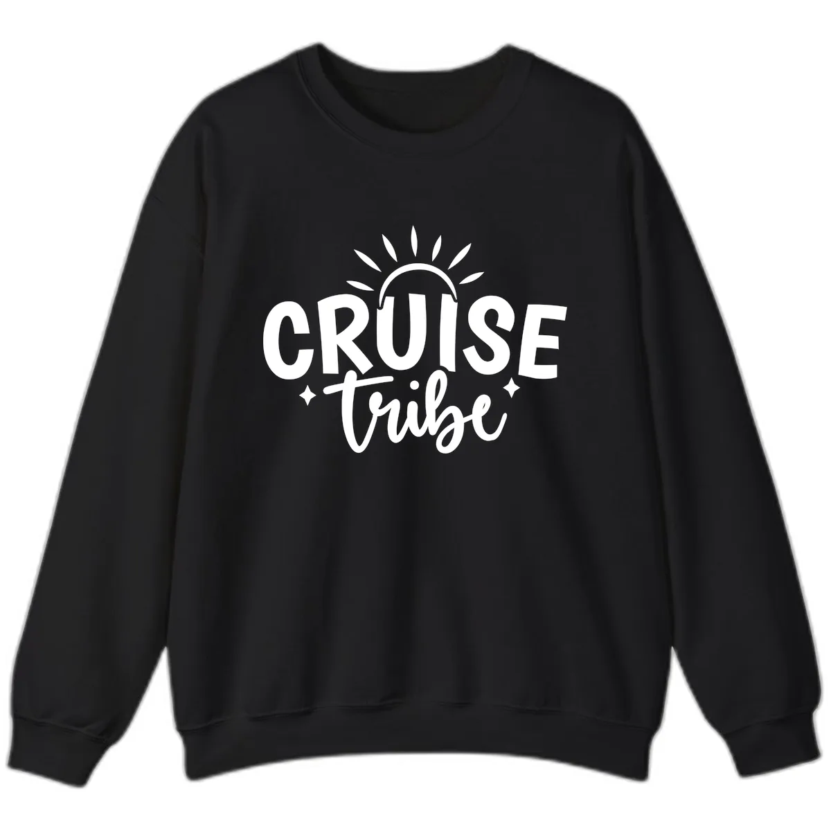 Cruise Tribe Slogan Design Sweatshirt in Black