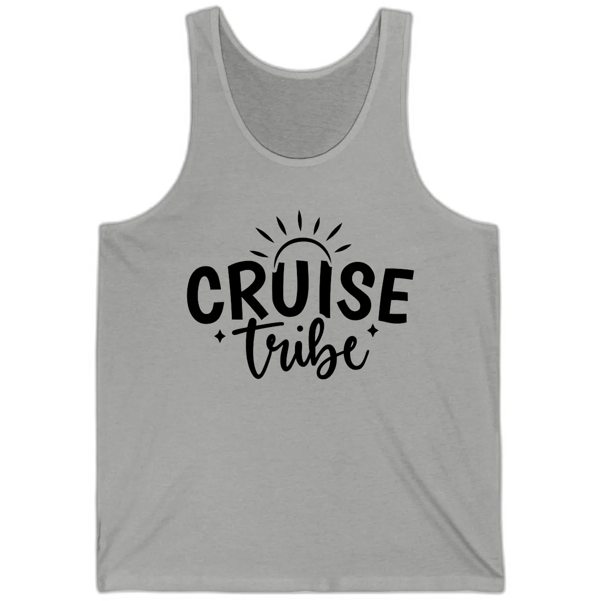 Cruise Tribe Slogan Design Tank in Athletic Heather