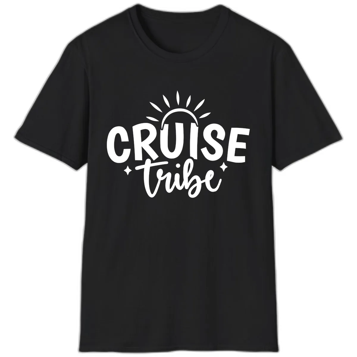 Cruise Tribe Slogan Design T-Shirt in Black