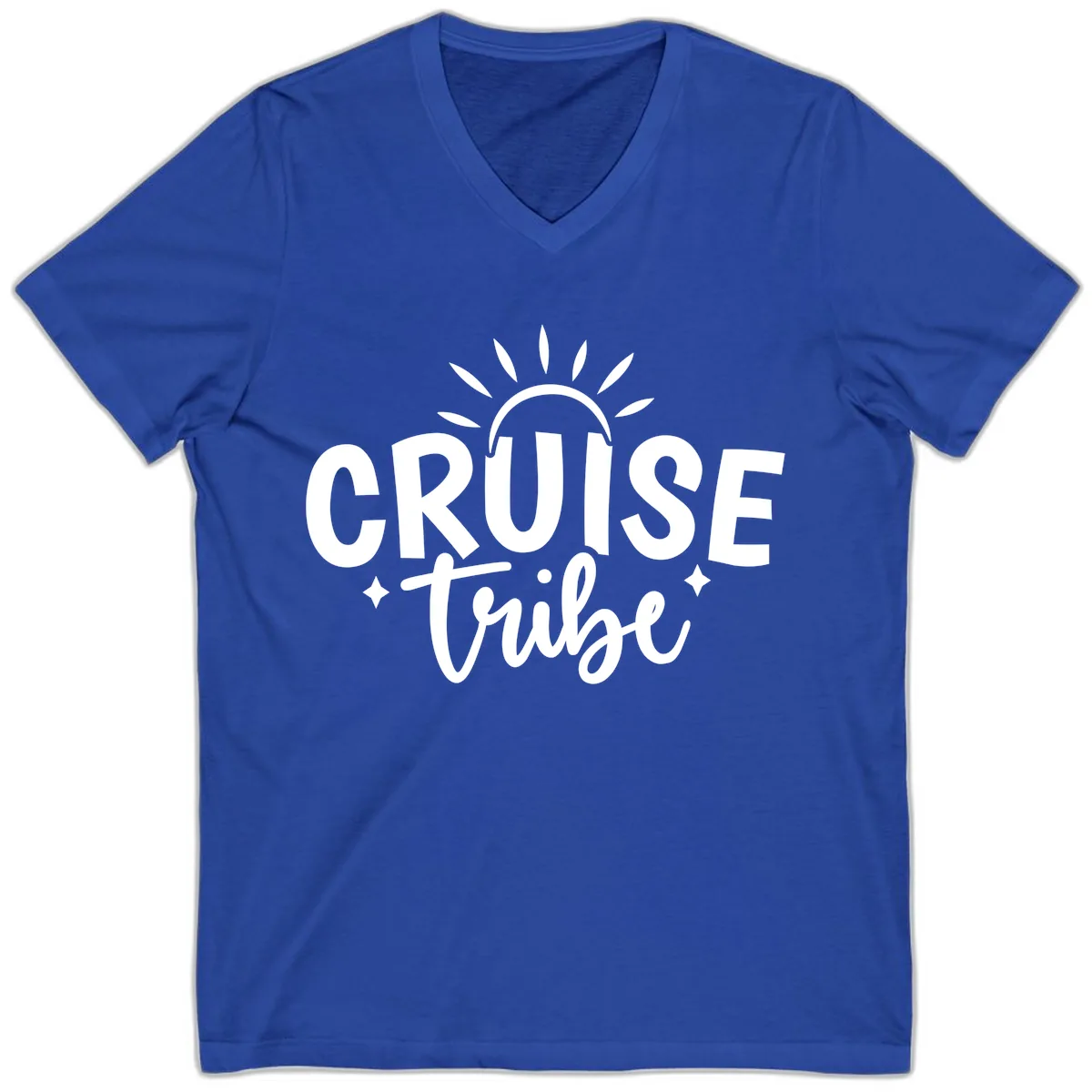Cruise Tribe Slogan Design V-Neck in True Royal