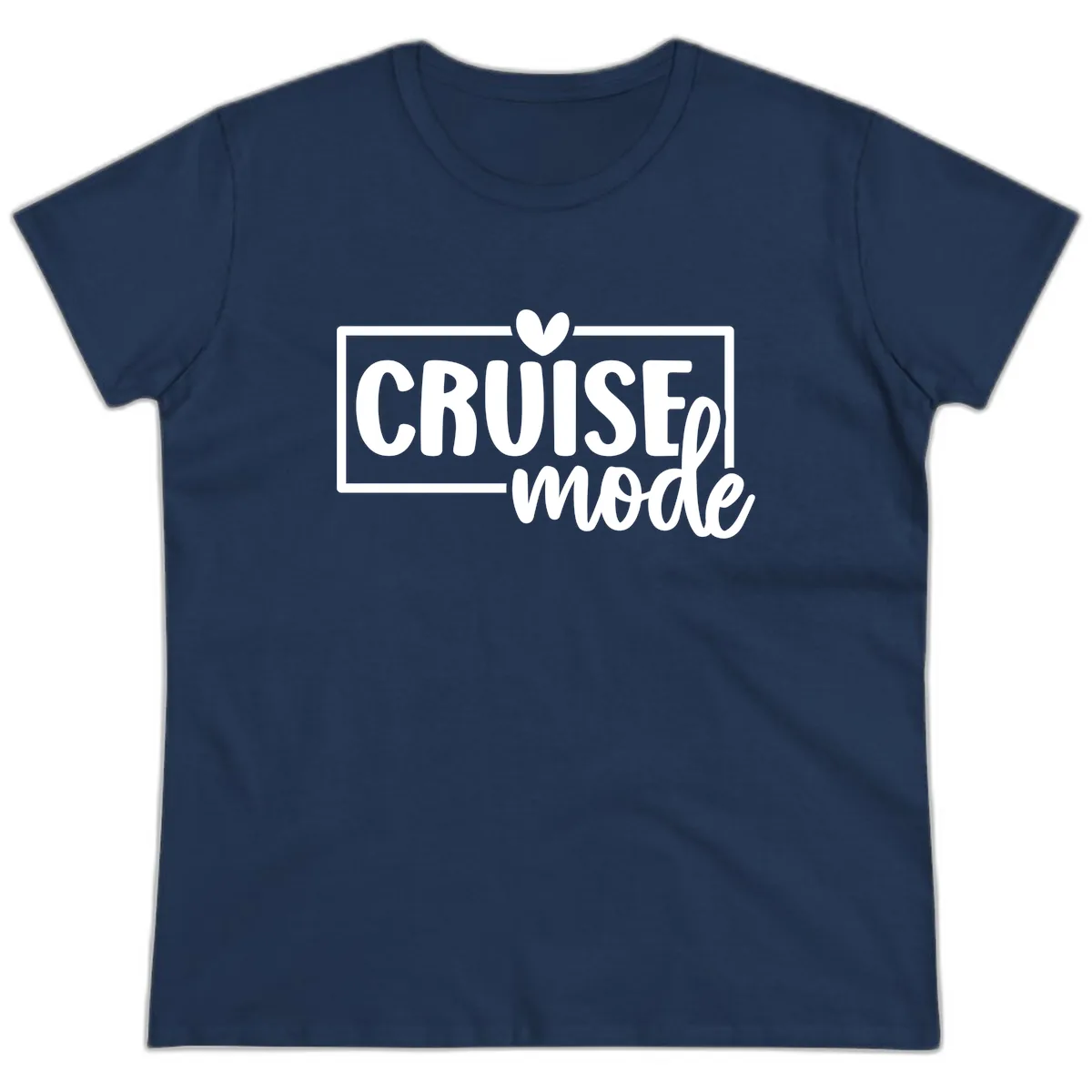 Cruise Mode Heart Ladies Tee in Navy