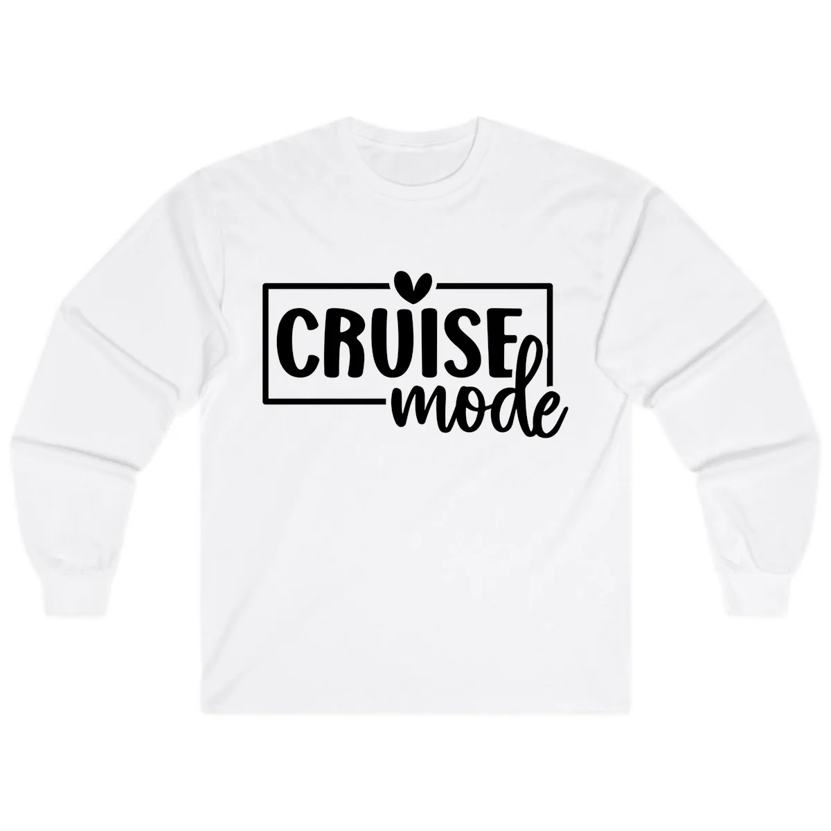 Cruise Mode Heart Long Sleeve in White
