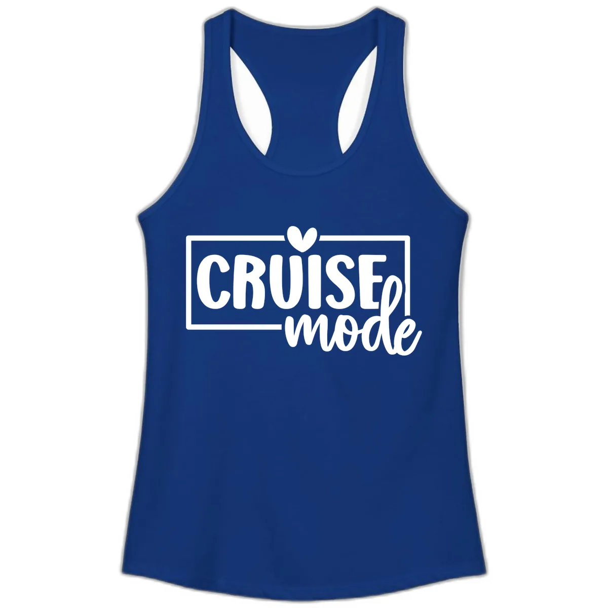 Cruise Mode Heart Ladies Tank in Solid Royal