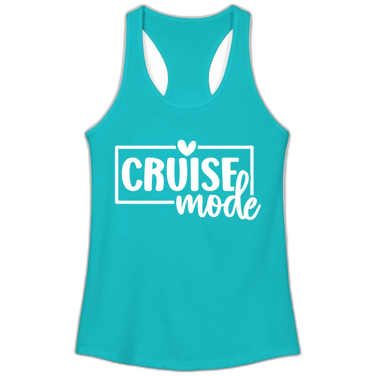 Cruise Mode Heart Ladies Tank in Tahiti Blue