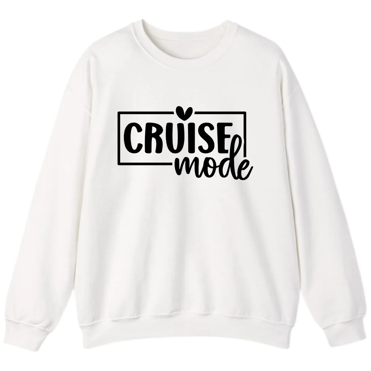 Cruise Mode Heart Sweatshirt in White