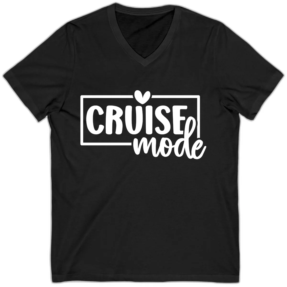 Cruise Mode Heart V-Neck in Black