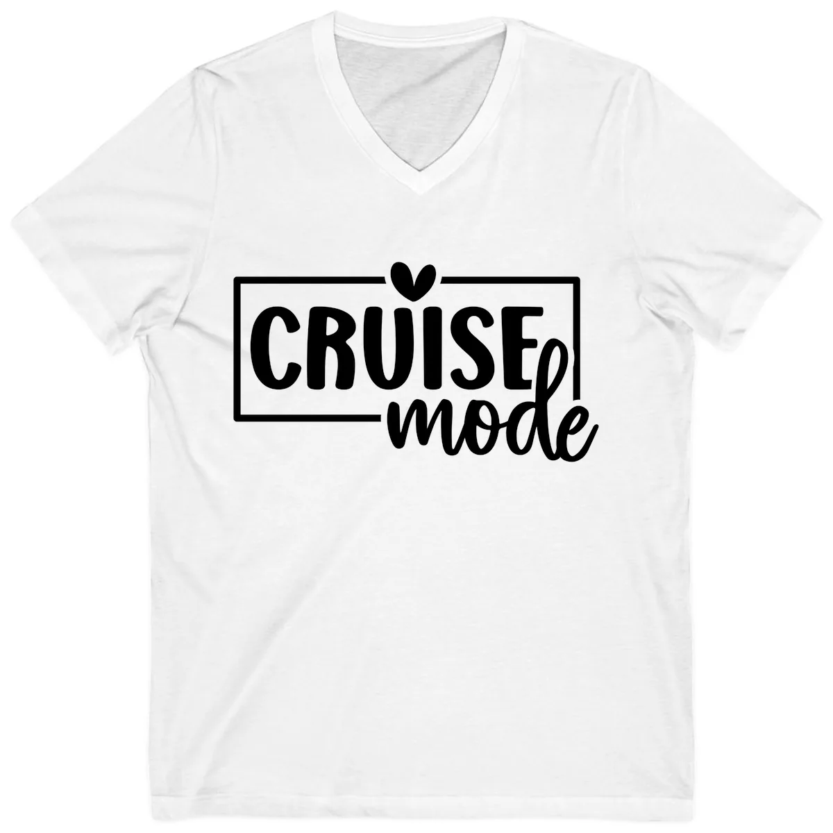 Cruise Mode Heart V-Neck in White