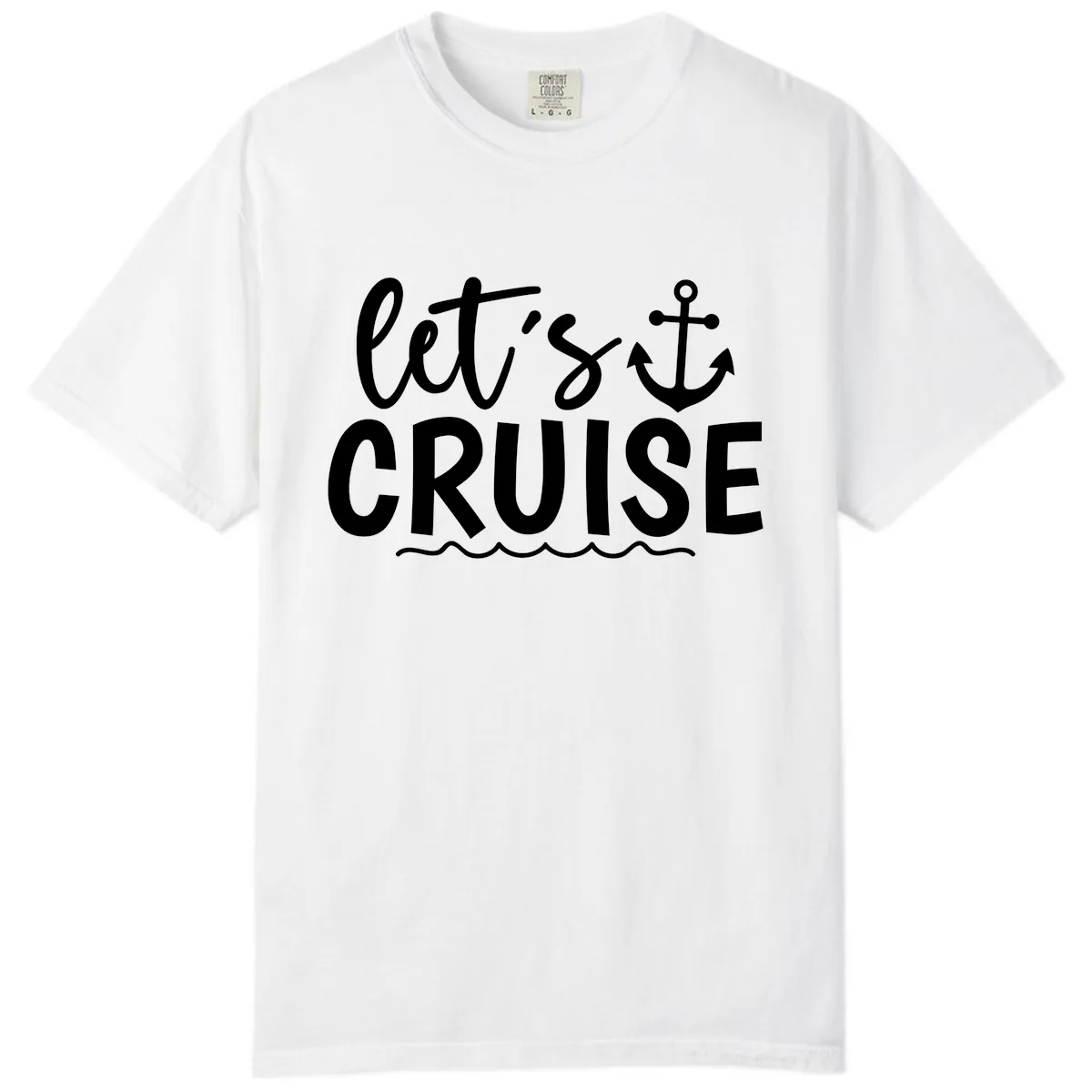 Let's Cruise Anchor Design Comfort Color in White