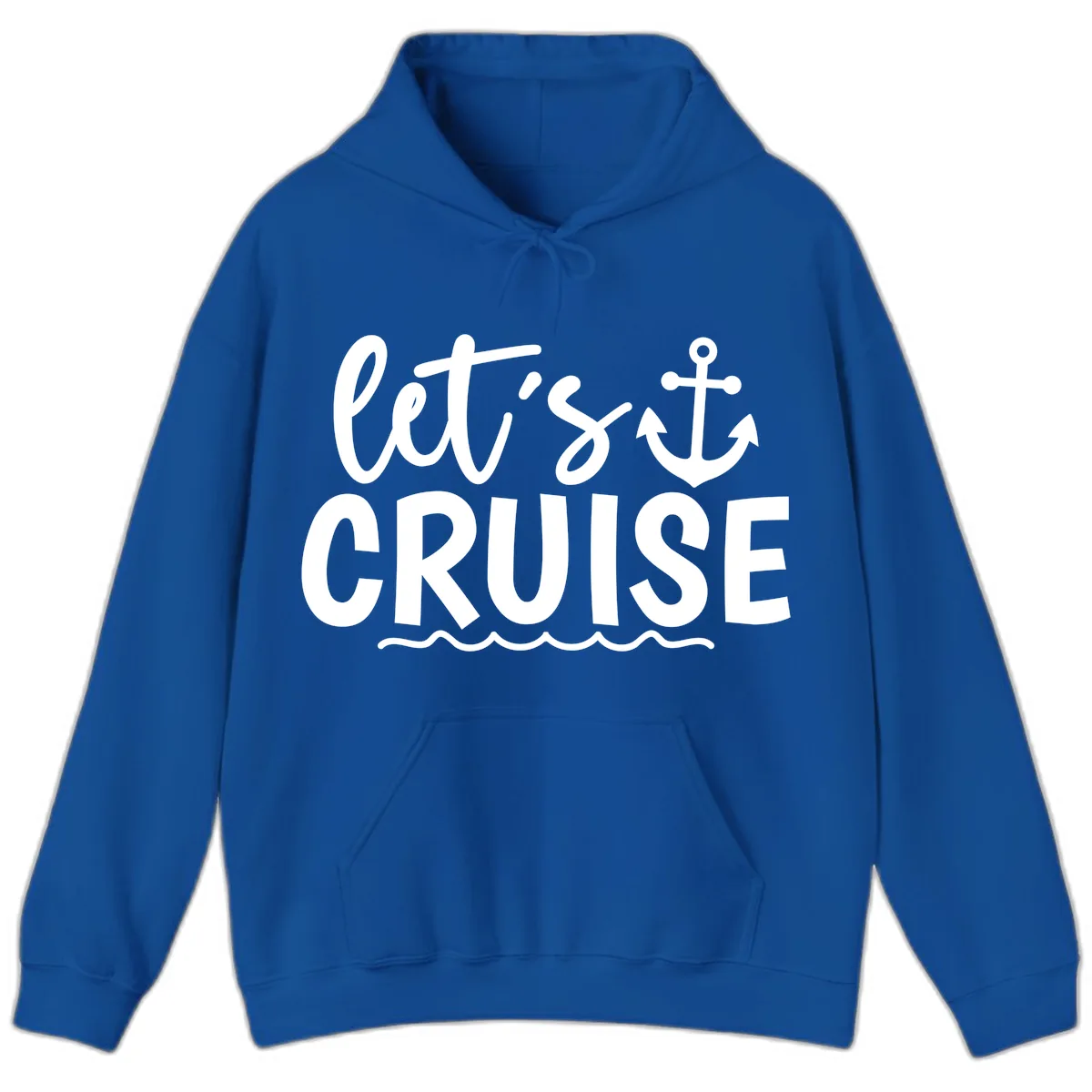 Let's Cruise Anchor Design Hoodie in Royal