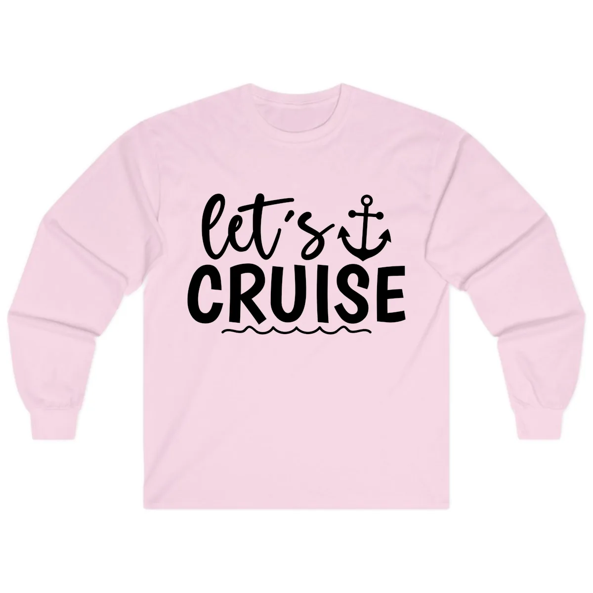 Let's Cruise Anchor Design Long Sleeve in Light Pink