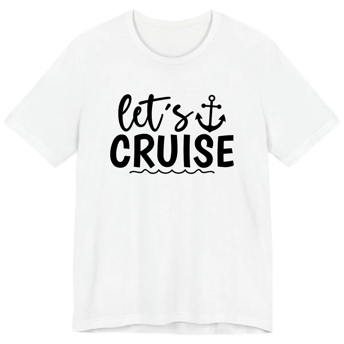 Let's Cruise Anchor Design Premium T-Shirt in White