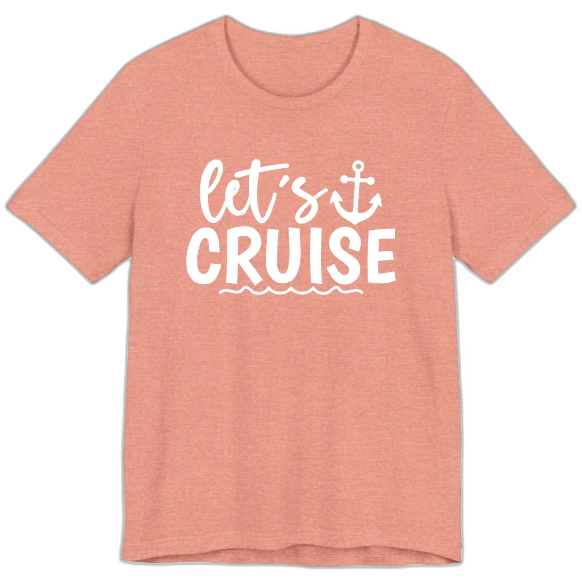 Let's Cruise Anchor Design Premium T-Shirt in Heather Sunset