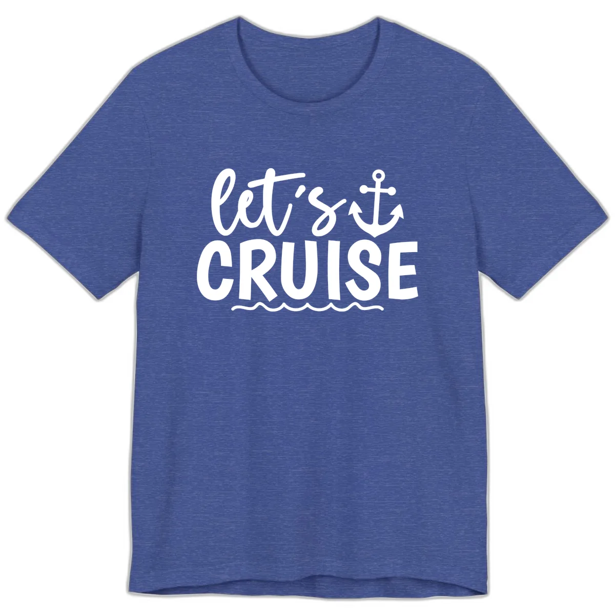 Let's Cruise Anchor Design Premium T-Shirt in Heather True Royal
