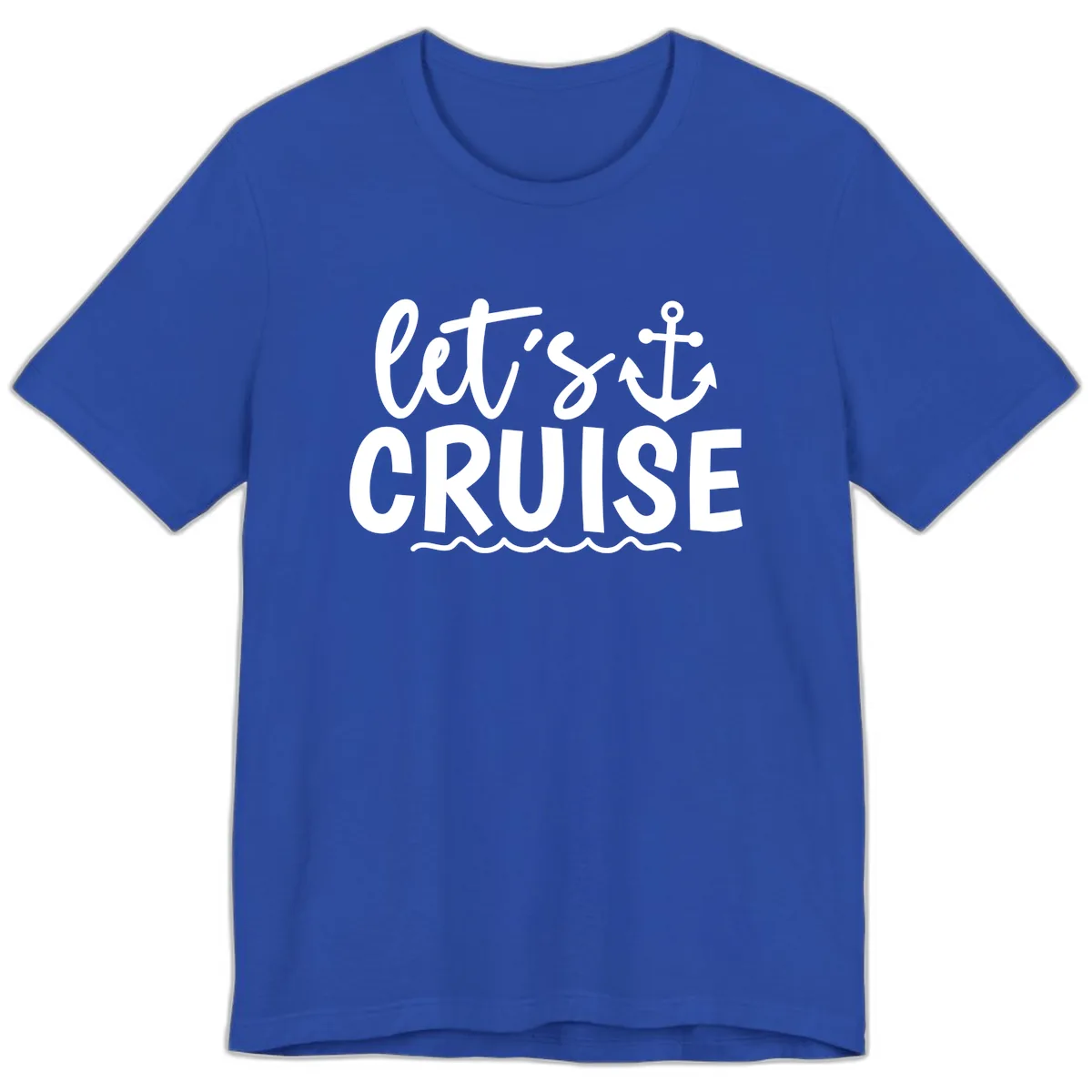 Let's Cruise Anchor Design Premium T-Shirt in True Royal