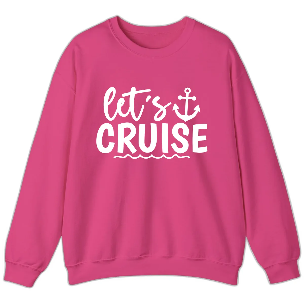 Let's Cruise Anchor Design Sweatshirt in Heliconia