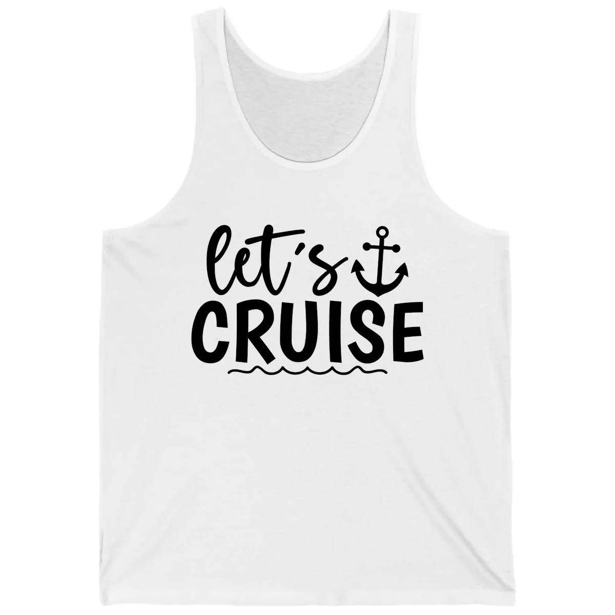 Let's Cruise Anchor Design Tank in White