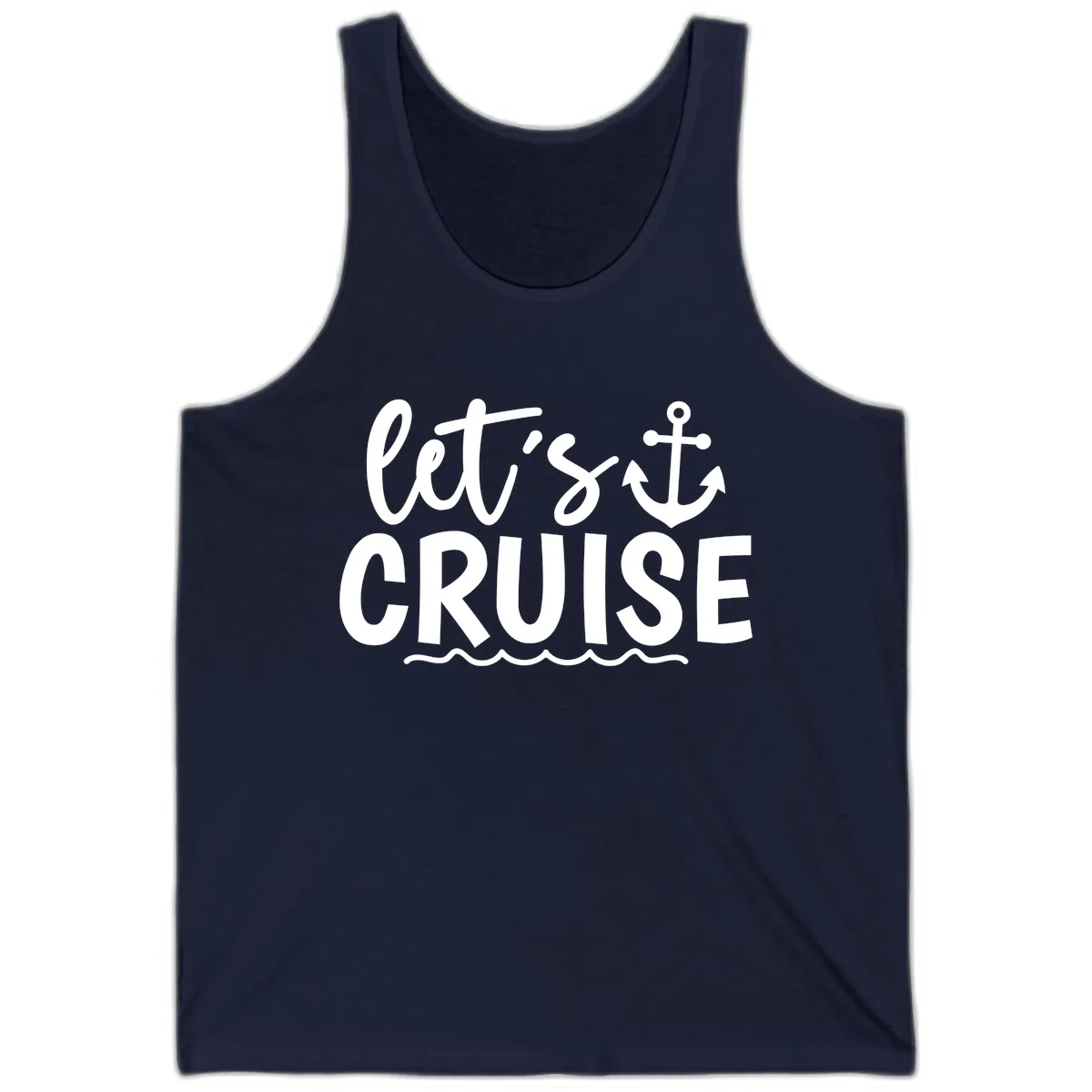 Let's Cruise Anchor Design Tank in Navy