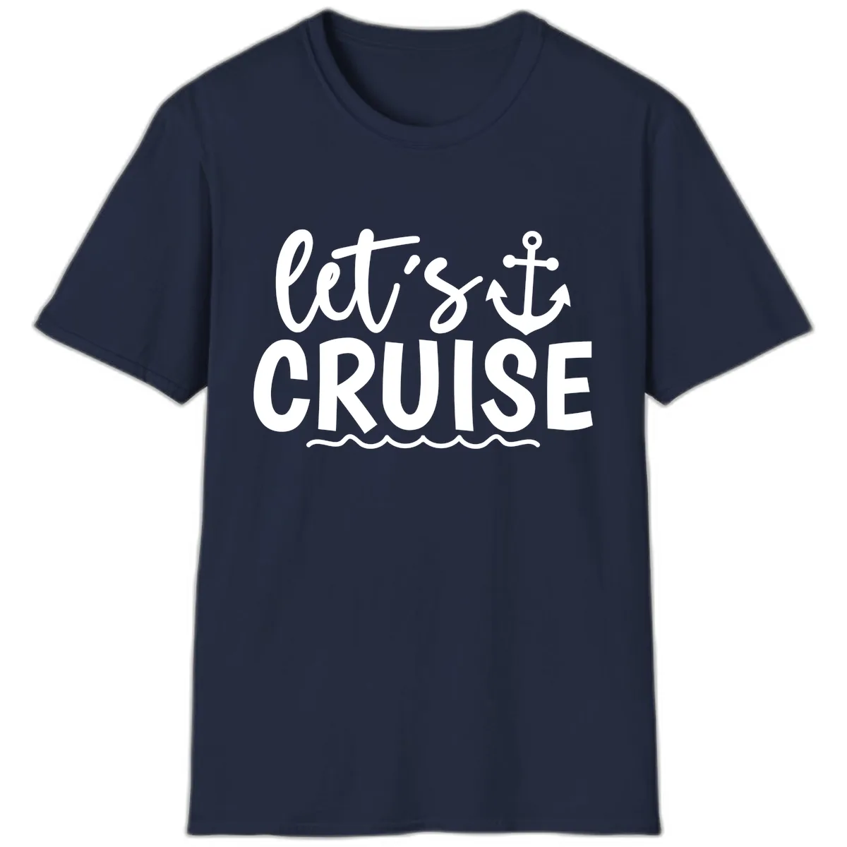Let's Cruise Anchor Design T-Shirt in Navy