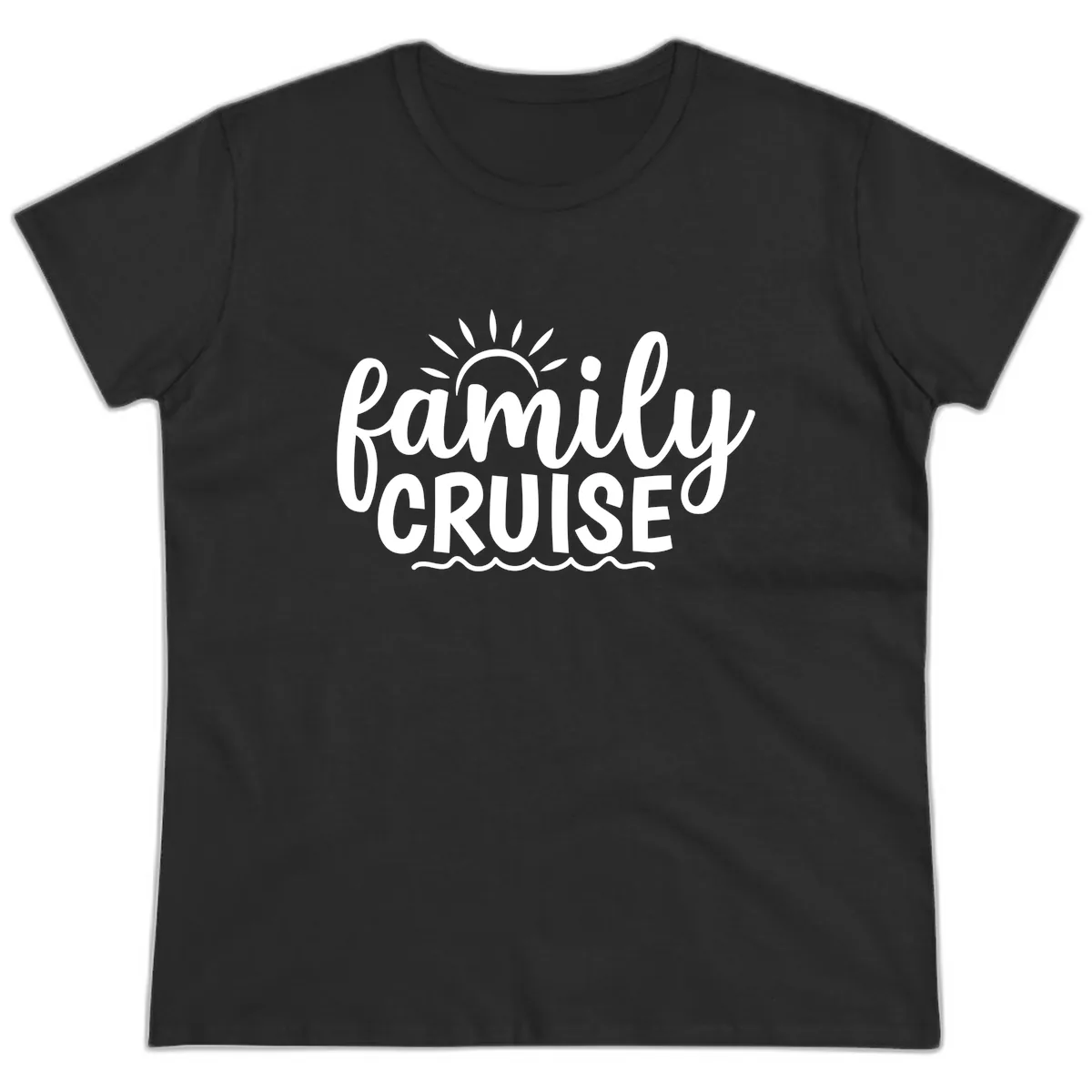 Family Cruise Vacation Fun Ladies Tee in Black