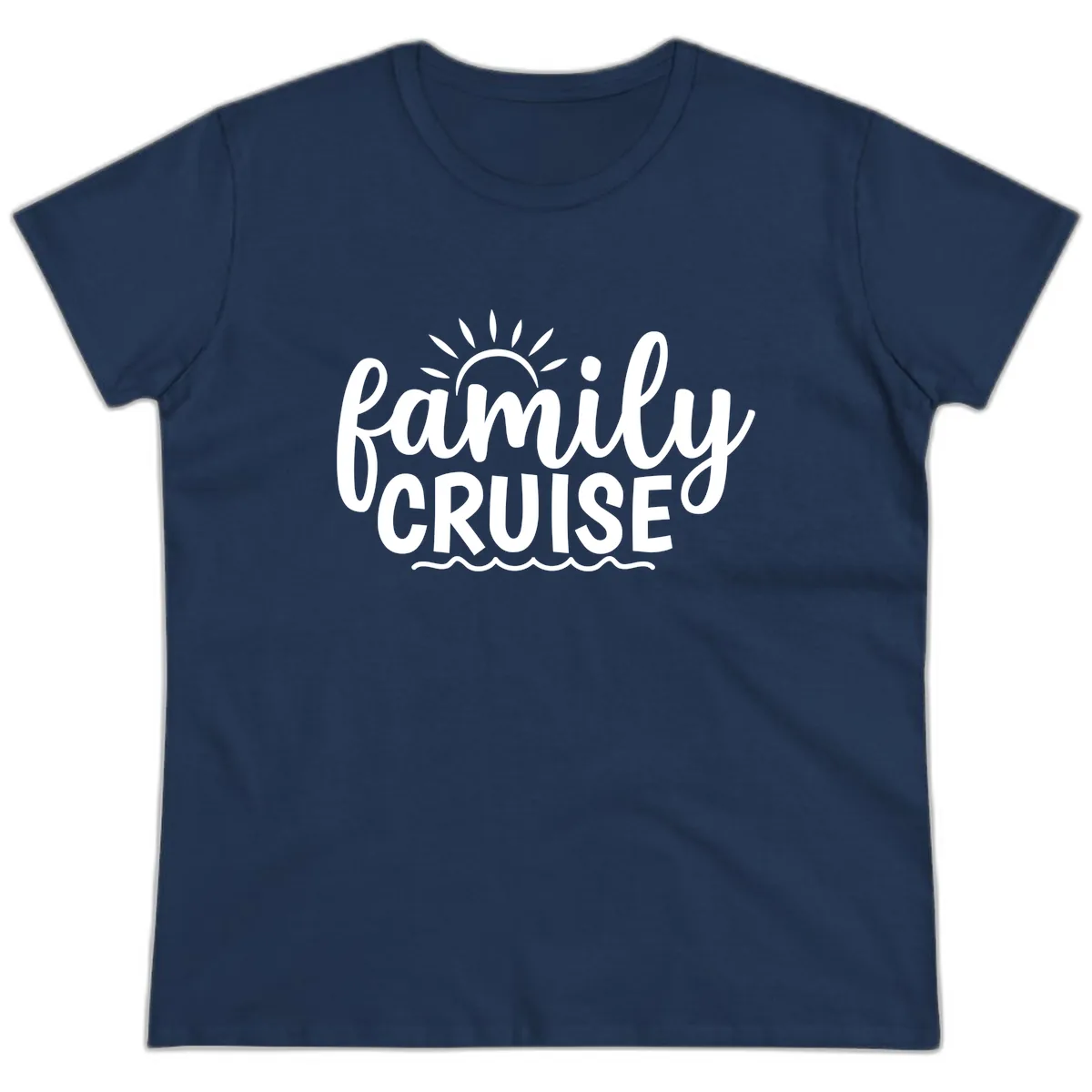 Family Cruise Vacation Fun Ladies Tee in Navy