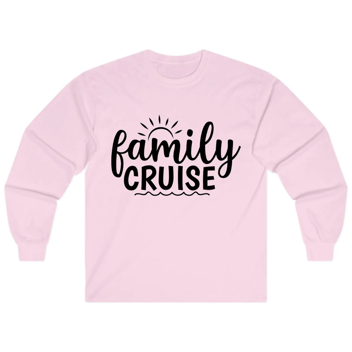Family Cruise Vacation Fun Long Sleeve in Light Pink