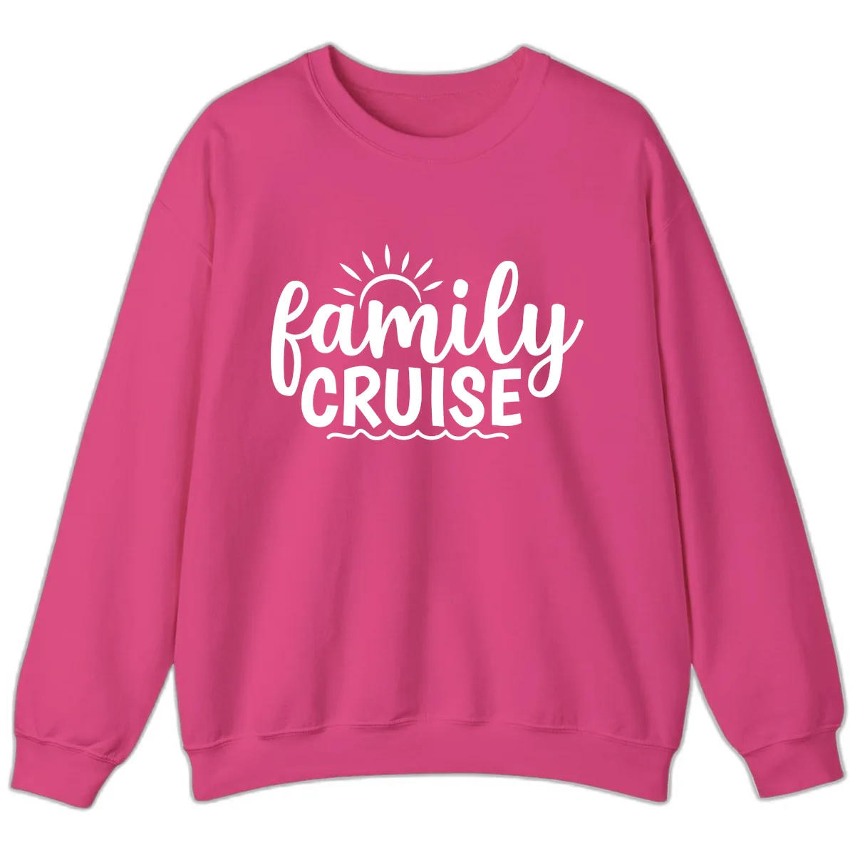 Family Cruise Vacation Fun Sweatshirt in Heliconia