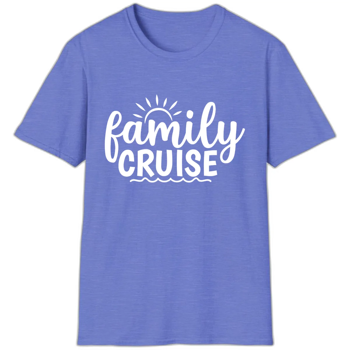 Family Cruise Vacation Fun T-Shirt in Heather Royal