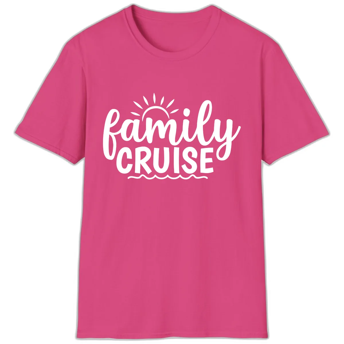Family Cruise Vacation Fun T-Shirt in Heliconia