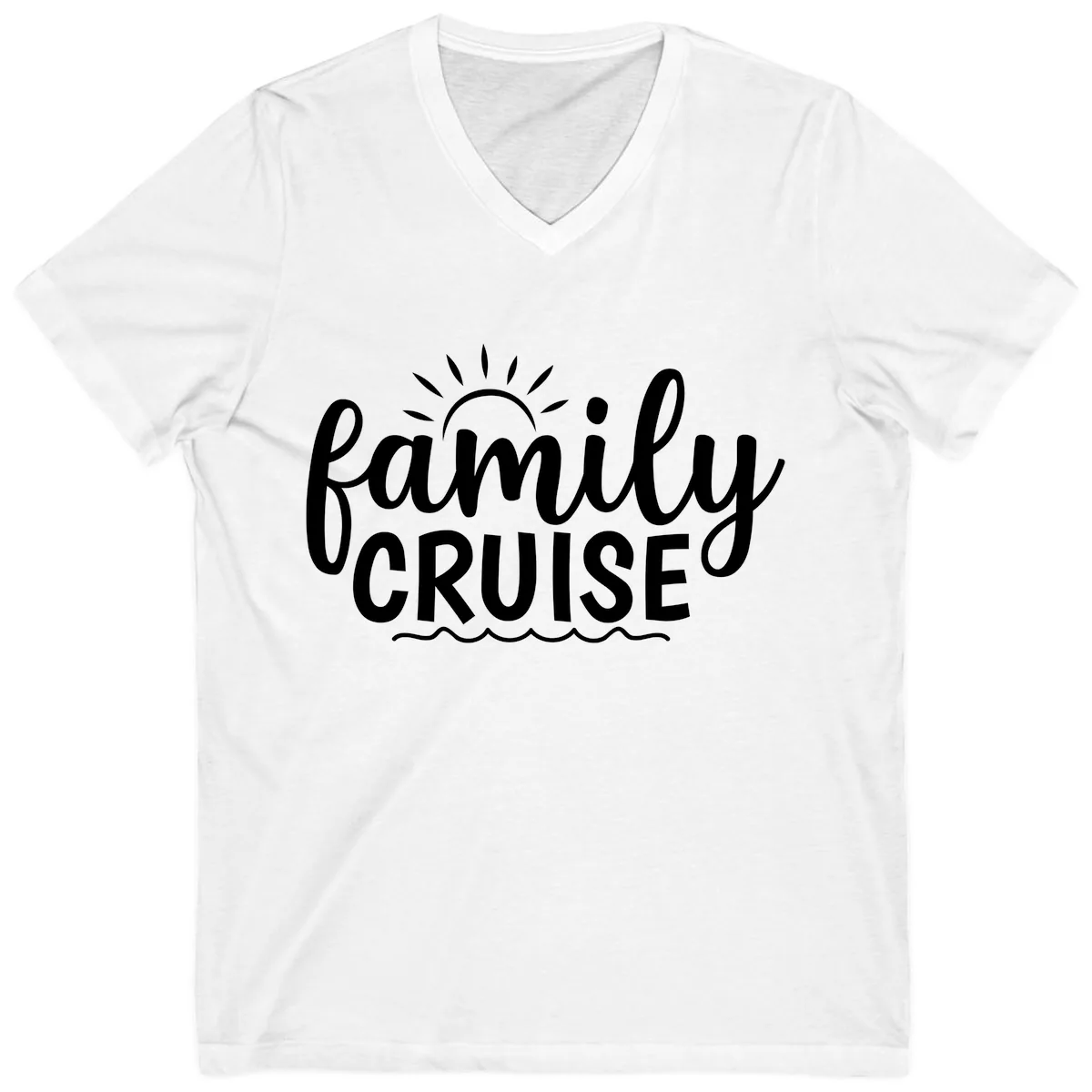 Family Cruise Vacation Fun V-Neck in White