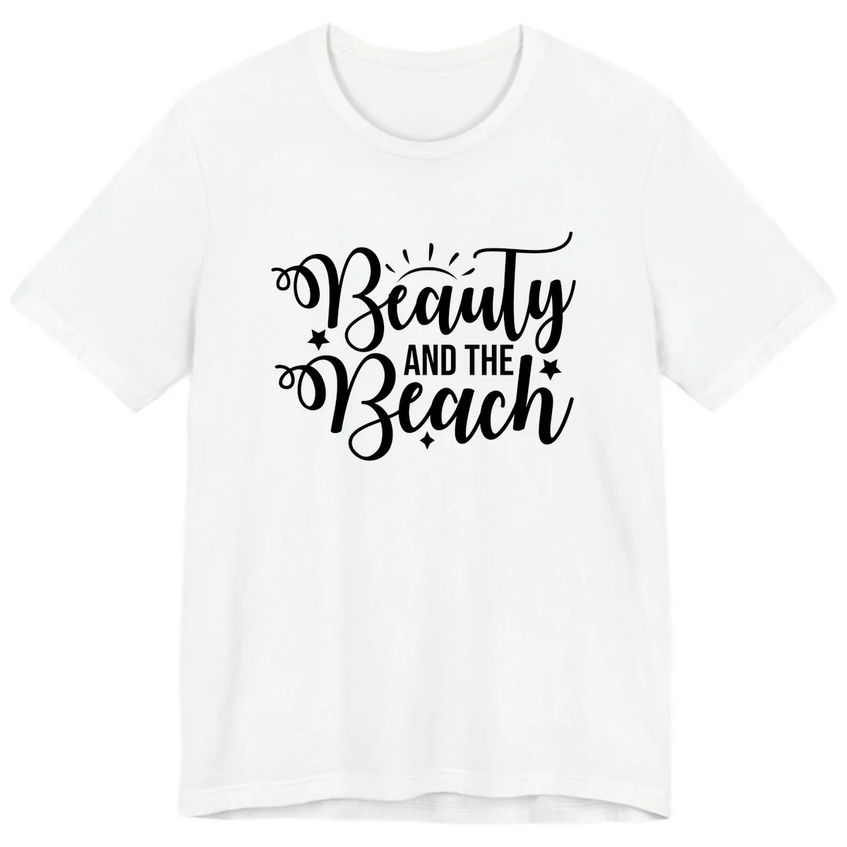Beauty And The Beach Slogan Design Premium T-Shirt in White