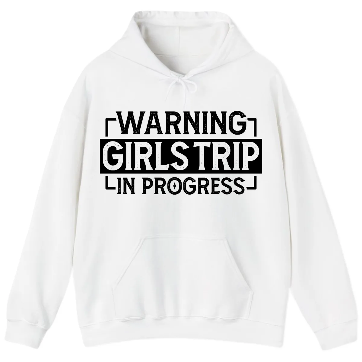 Warning Girls Trip In Progress Hoodie in White